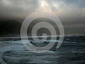 Stromy sea in the night