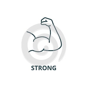 Strong arm, bodybuilding  vector line icon, linear concept, outline sign, symbol