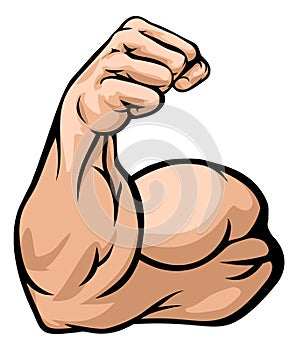 Strong Arm Showing Biceps Muscle photo