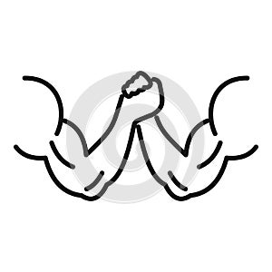 Strong arm wrestling icon, outline style