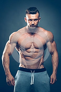 Strong Athletic Man Fitness Model Torso showing