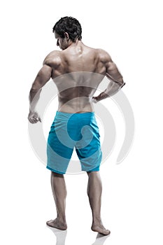 Strong Athletic Man Fitness Model Torso showing big back muscles