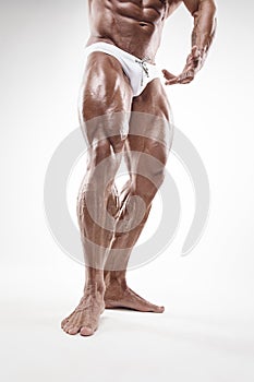 Strong Athletic Man Fitness Model Torso showing naked muscular b