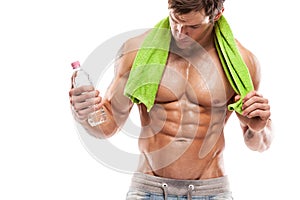 Strong Athletic Man Fitness Model Torso showing six pack abs.