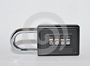 A strong black and stainless steal combination padlock