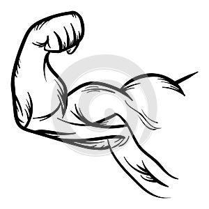 Strong Bodybuilder Biceps Flex Arm Vector Icon