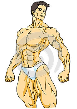 Strong bodybuilder posing