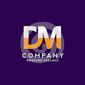 Strong and bold Initial Letter DM Logo vector