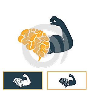 Strong brain vector logo design.