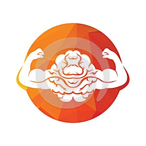 Strong brain vector logo design