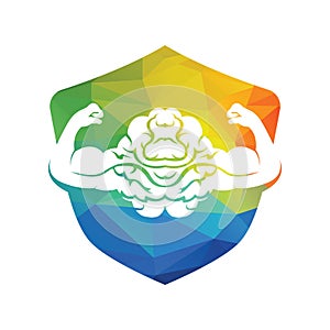 Strong brain vector logo design