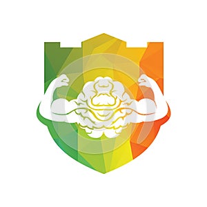 Strong brain vector logo design