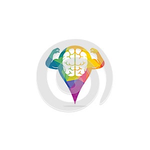 Strong brain vector logo design.