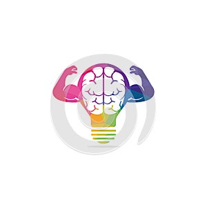 Strong brain vector logo design.
