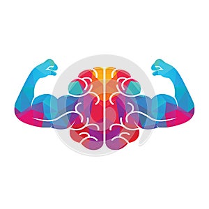 Strong brain vector logo design