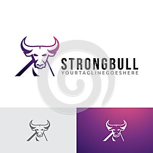 Strong Bull Buffalo Animal Business Logo Template