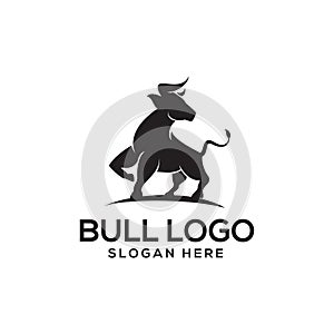 strong bull logo design illustration modern vector