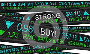 Strong Buy Stock Market Pick Share Price Ticker Investments Recommendation 3d Illustration