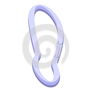 Strong carabine icon isometric vector. Sport climber clasp