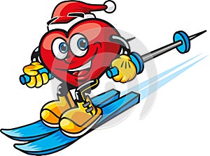 Strong Cartoon Heart skiing