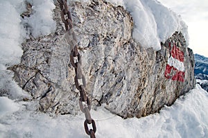 Strong chain on rock