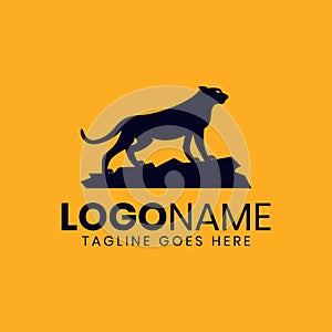 An strong cheetah standing logo design