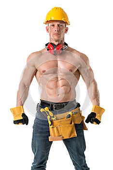 Strong construction worker