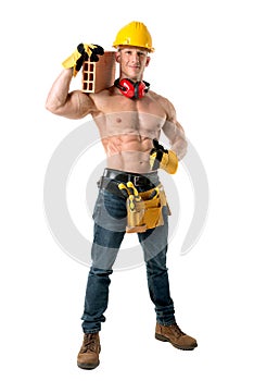 Strong construction worker