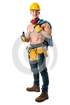 Strong construction worker