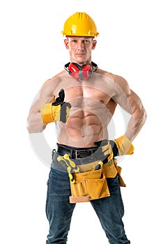 Strong construction worker