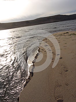 Strong current erodes beach