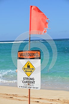 Strong current warning sign