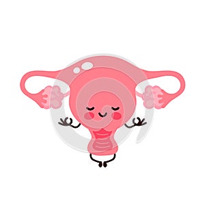 Strong cute healthy happy human uterus