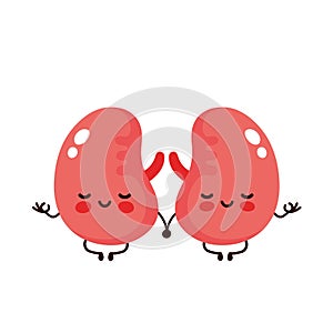 Strong cute healthy happy kidneys