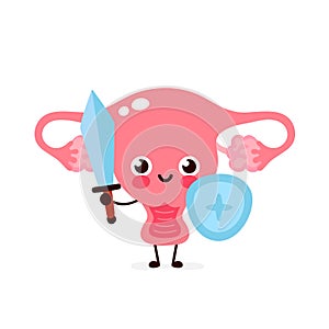 Strong cute healthy happy uterus