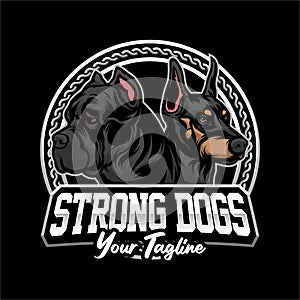 STRONG DOG MASCOT LOGO VECTORILLUSTRATION