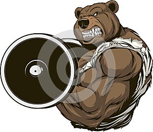 Strong ferocious bear