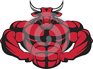 Strong ferocious bull