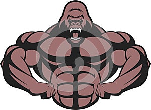 Strong ferocious gorilla