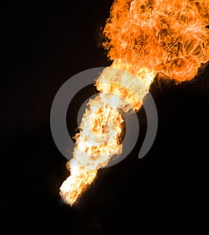 Strong flame, real photo.