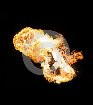 Strong flame, real photo.