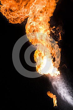 Strong flame, real photo.