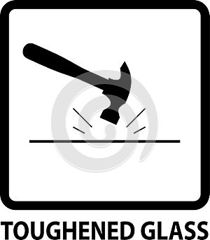 Strong Glass sign, Toughened Glass symbol photo