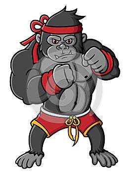 Strong Gorilla fighter cartoon character