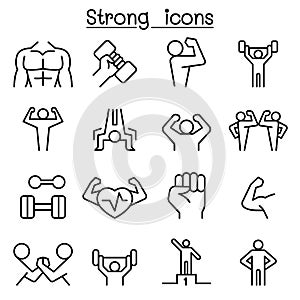 Strong icon set in thin line style