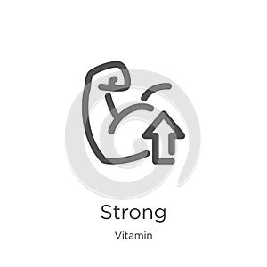 strong icon vector from vitamin collection. Thin line strong outline icon vector illustration. Outline, thin line strong icon for