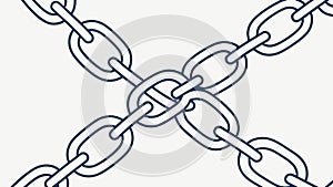 Strong Interlocking Chains Symbol of Connection Security, vector design Generative AI