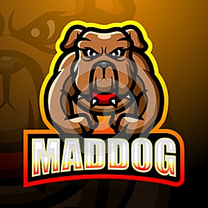 Strong Mad dog mascot esport logo design