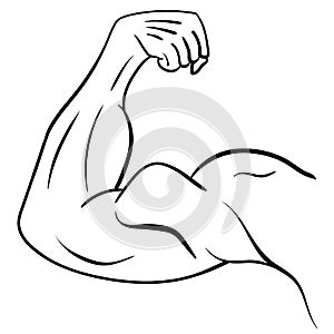 Strong Male Arm. Symbol of Power and Muscle