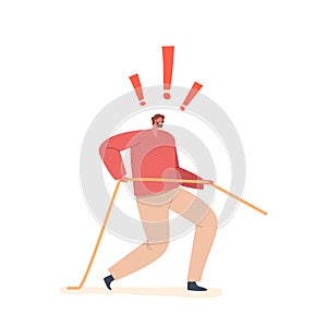 Strong Man Exerting Force To Pull A Rope, Demonstrating Physical Strength And Determination, Vector Illustration